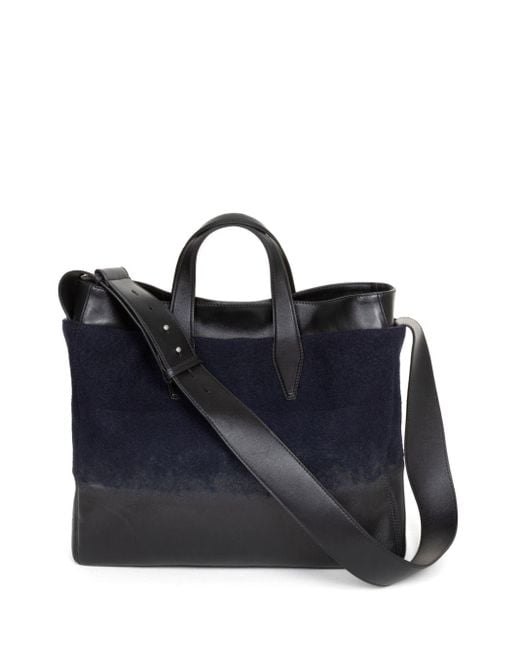 Dries Van Noten Double-Layered Leather Bag in Blue for Men