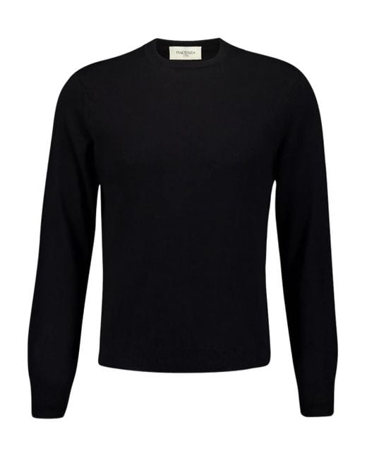 Piacenza Cashmere Kasjmier Trui Met Ronde Hals in het Black voor heren