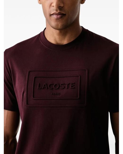 Lacoste Red Embossed Logo-Patch T-Shirt