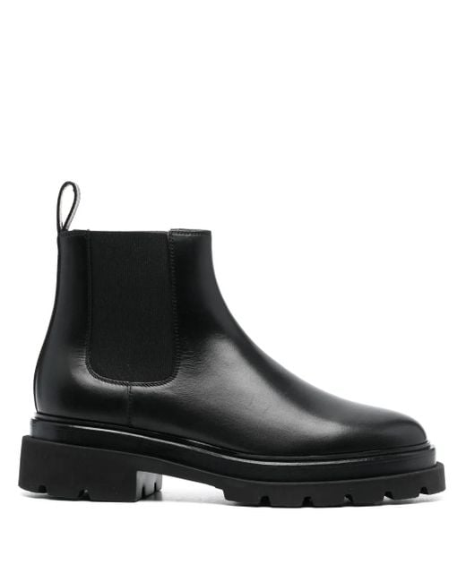 Santoni Black "Forestlow" Elastic Ankle Boot