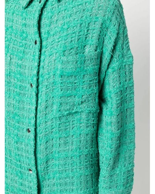 IRO Blue Single-Breasted Knitted Coat
