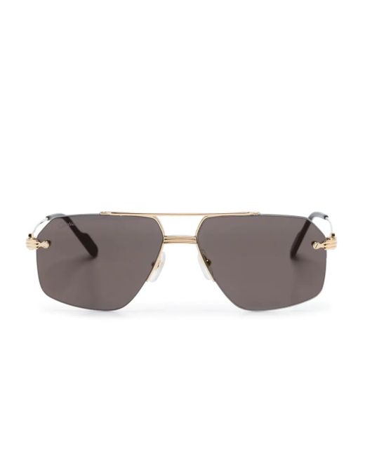 Cartier Gray Première De Cartier Pilot-Frame Sunglasses