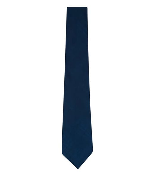 Cravatta Con Motivo Intrecciato di Canali in Blue da Uomo