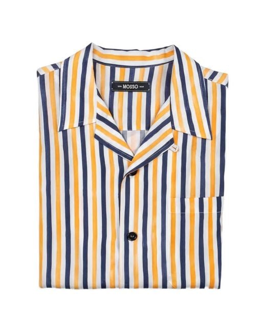 Mosso Sunwear White Vertical-Stripe Short-Sleeve Shirt for men