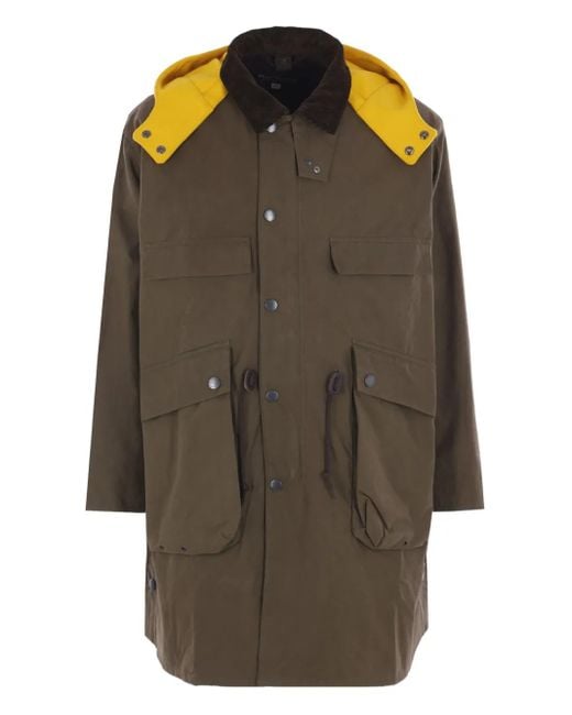 Barbour Gray Corduroy-Collar Cotton Coat for men