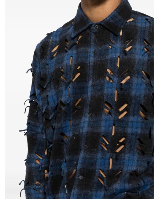 Camicia Con Dettaglio A Taglio Laser di JUNTAE KIM in Blue da Uomo