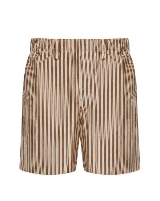 Homme Plissé Issey Miyake Natural Striped Shorts for men