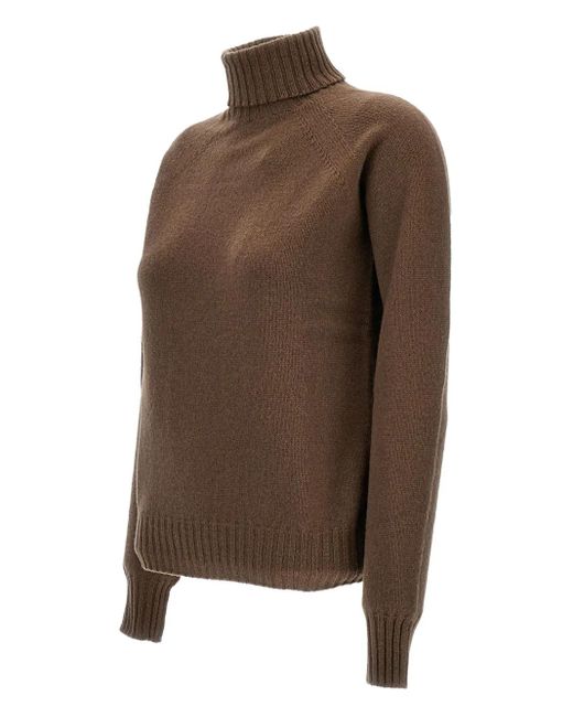 Drumohr Brown Turtleneck Wool Sweater