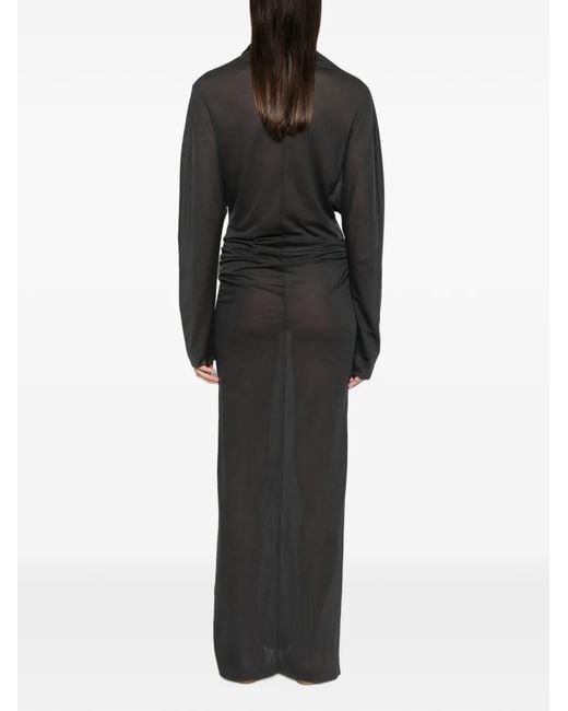 Soeur Gray Lola Ruched Maxi Dress