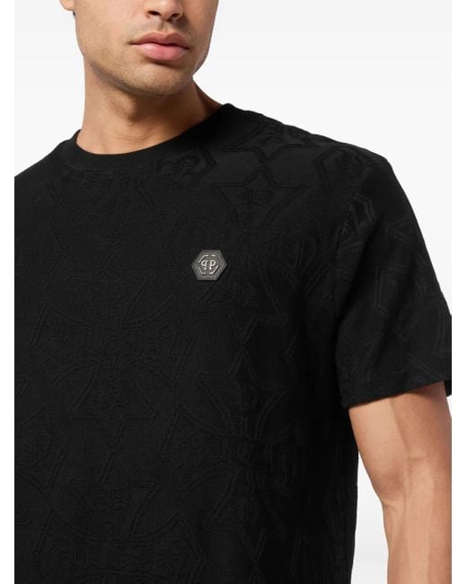 Philipp Plein T-Shirt Met Monogram-Print in het Black voor heren