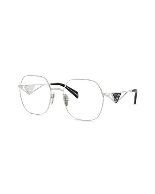 Prada Metallic Geometric-Frame Glasses