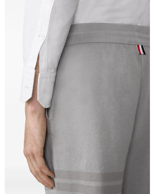 Thom Browne Gray Loopback Four-Bar Track Pants for men
