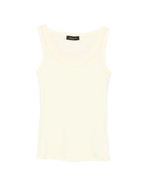 Fabiana Filippi White Scoop-Neck Tank Top