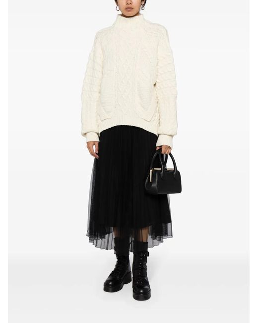 Erdem White Cable-Knit Wool Jumper