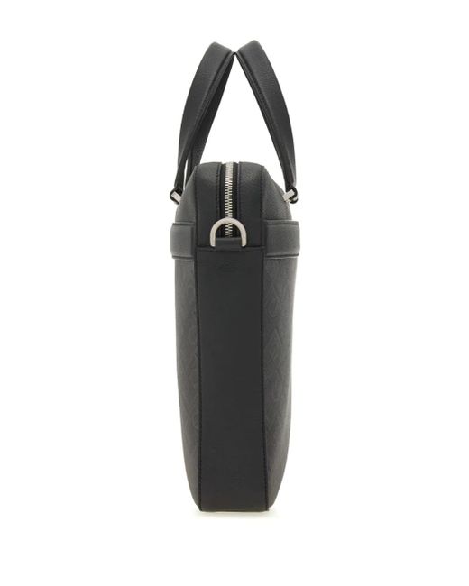 Ferragamo Black Leather Messenger Bag for men