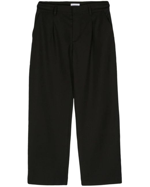 Soulland Black Aidan Embroidered Wide-leg Trousers for men