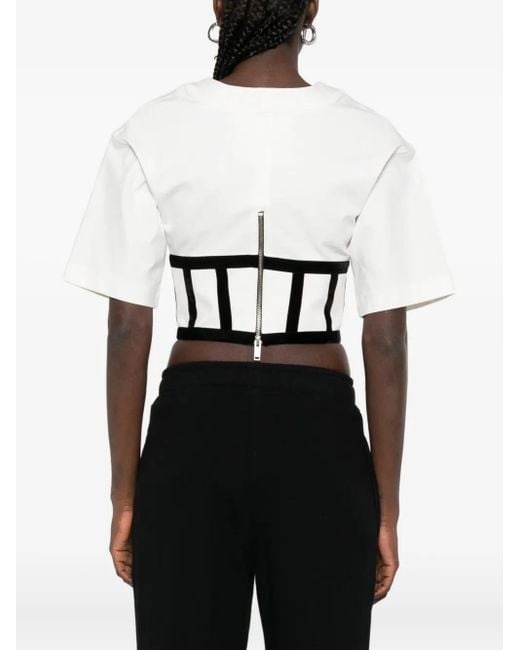 Hamza White Marsilia Corset-Detail Top