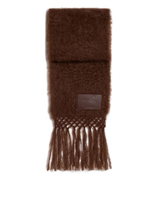 Sciarpa Con Logo E Frange di Jil Sander in Brown
