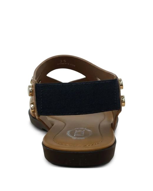 Tod's Brown Button Leather Sandals