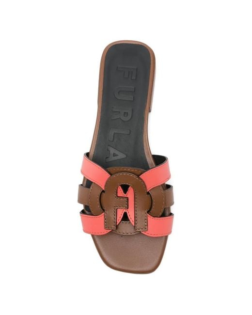 Furla Pink Summer Sandalo Dual-Strap Coral Sandals