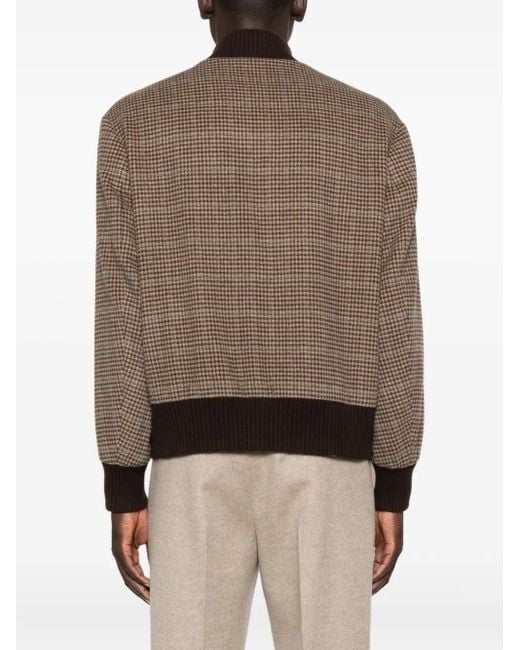 Eric Bompard Bomberjacke Mit Karomuster in Brown für Herren