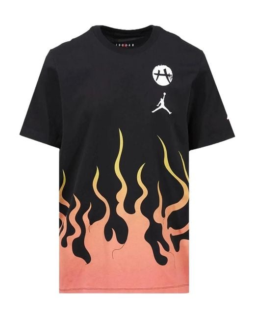 Nike Black X Rui Hachimura Flame-Print Logo T-Shirt for men