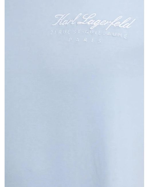 Karl Lagerfeld Blue Logo-Print T-Shirt for men