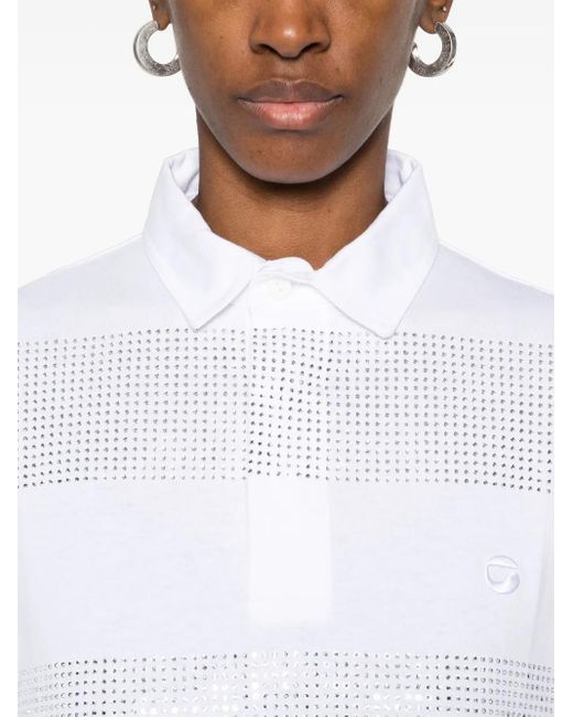 Polo À Rayures En Cristaux Coperni en coloris White