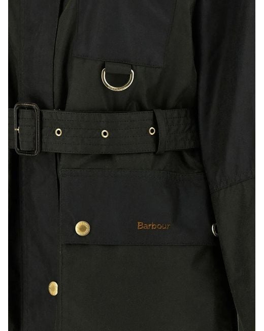 Barbour Black Milda Waxed Trench Coat