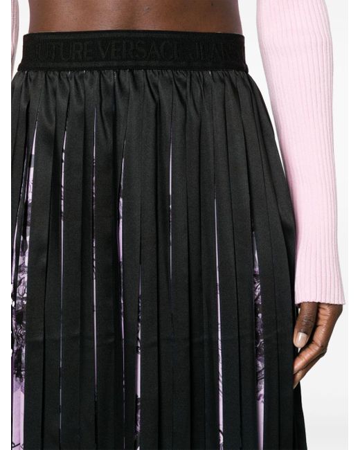 Falda midi Couture Versace de color Black
