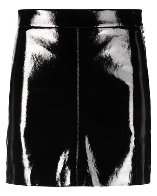 Zadig & Voltaire Black Jinette Vinyl Leather Miniskirt