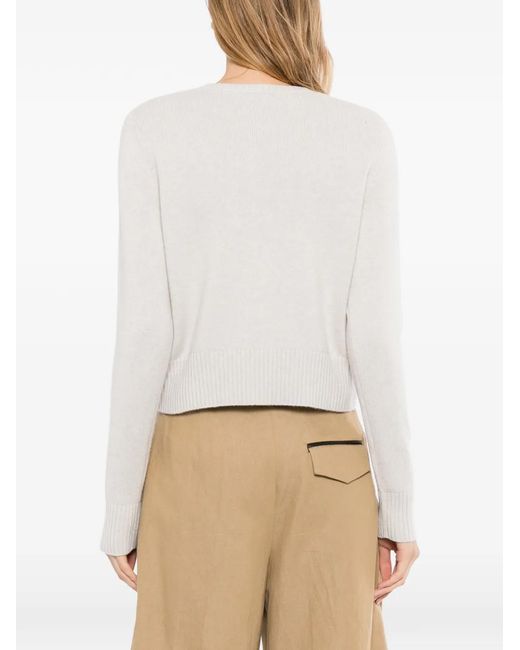 N.Peal Cashmere White Chunky Cropped Cardigan