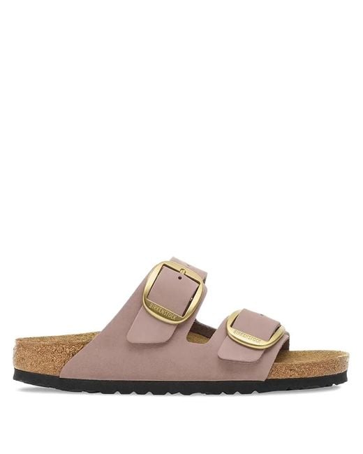 Birkenstock Brown Double-Buckle Slides
