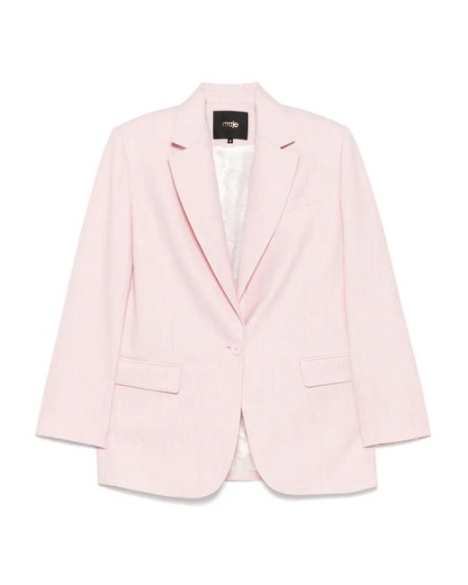 Maje Single-breasted Blazer Pink