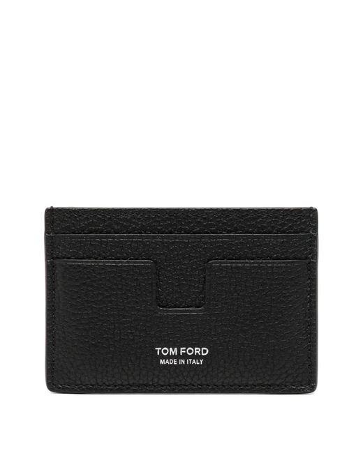 Tom Ford Black Leather Credit Card Holder for men