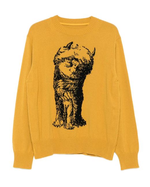 Jersey Where The Wild Things Are con cuello redondo Sacai de hombre de color Yellow