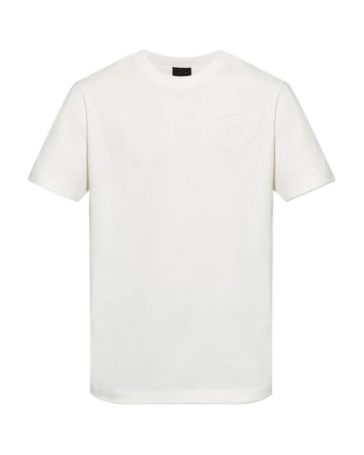 メンズ Moncler ロゴ Tシャツ White