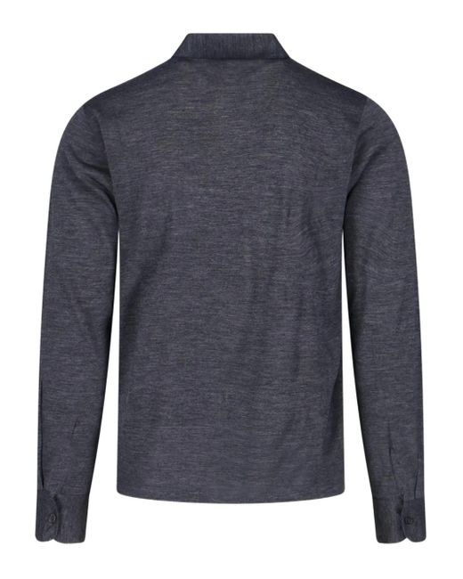 Zanone Blue Buttoned Polo Shirt for men