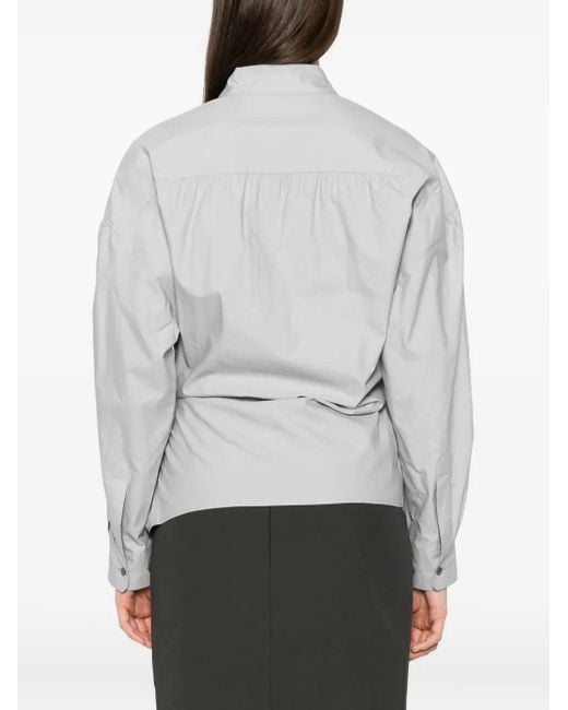 Lemaire Gray Straight-Collar Twisted Shirt