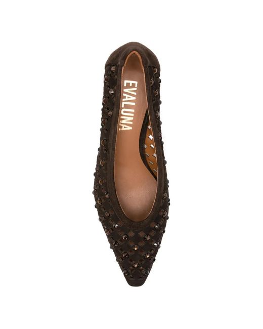 Evaluna Brown Escarpins À Ornements Strassés
