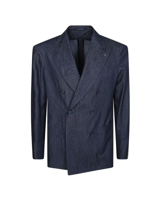 Tagliatore Blue Veste Croisée À Revers Pointus for men
