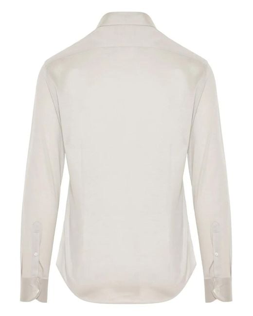 Corneliani White Longsleeved Button-Down Shirt for men