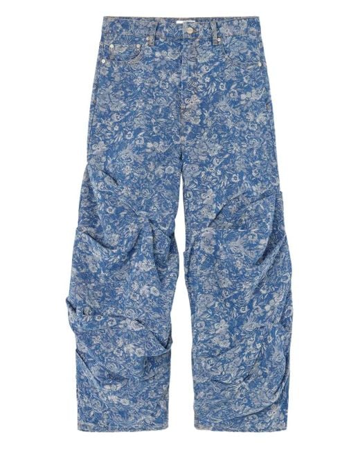 Jean Froncé À Fleurs Ganni en coloris Blue