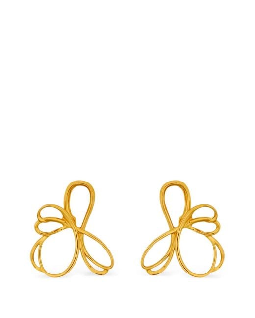 Oscar de la Renta Metallic Openwork Drop Earrings