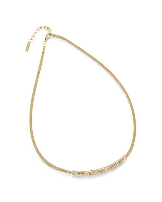 Trussardi Metallic Embellished Chain Necklace