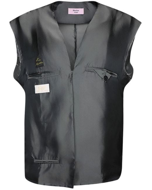 Martine Rose Gray Deconstructed Logo-patch Waistcoat for men