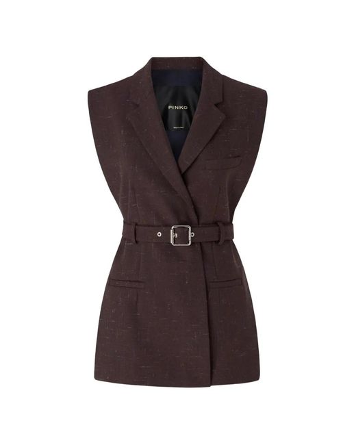 Pinko Purple Belted Sleeveless Jacket