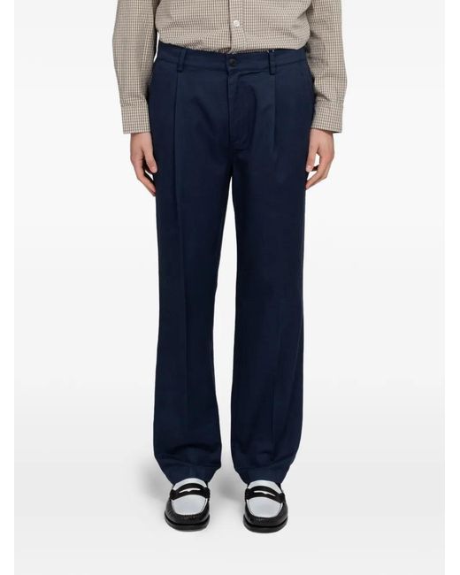 Minimum Blue Tucker Pleated Trousers for men