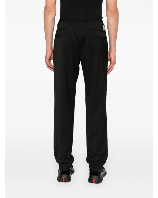 Moncler Black Logo-Embroidered Track Pants for men