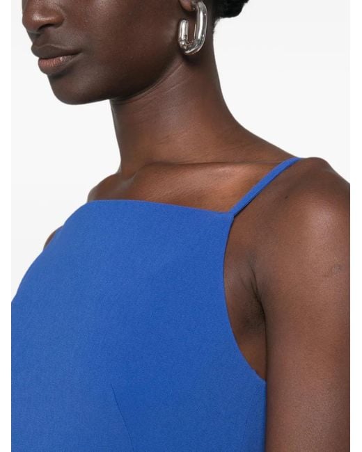 Givenchy Blue Square-Neck Spaghetti-Strap Mini Dress